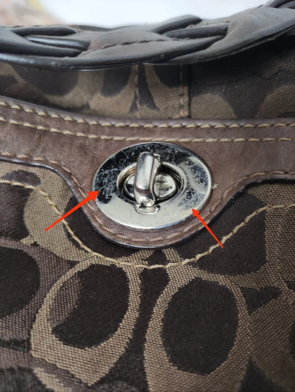 Coach signature fabric